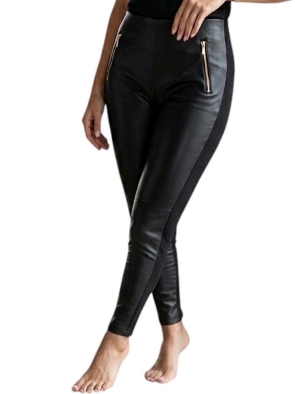 Marc New York Andrew Marc Faux Leather Leggings (Black), Pull-On Style, Size S